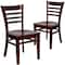 Flash Furniture HERCULES Series Ladder Back Mahogany Wood Restaurant Chair, PK2 2-XU-DGW0005LAD-MAH-GG - alternate 1